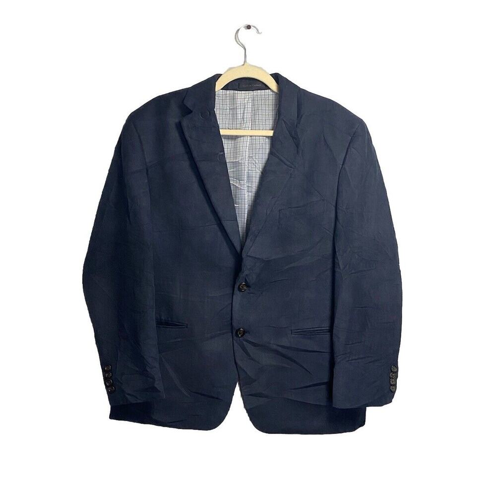 Lauren Ralph Lauren Blazer Mens 42S Faux Suede Navy 2 Button Office Lined‎ Notch